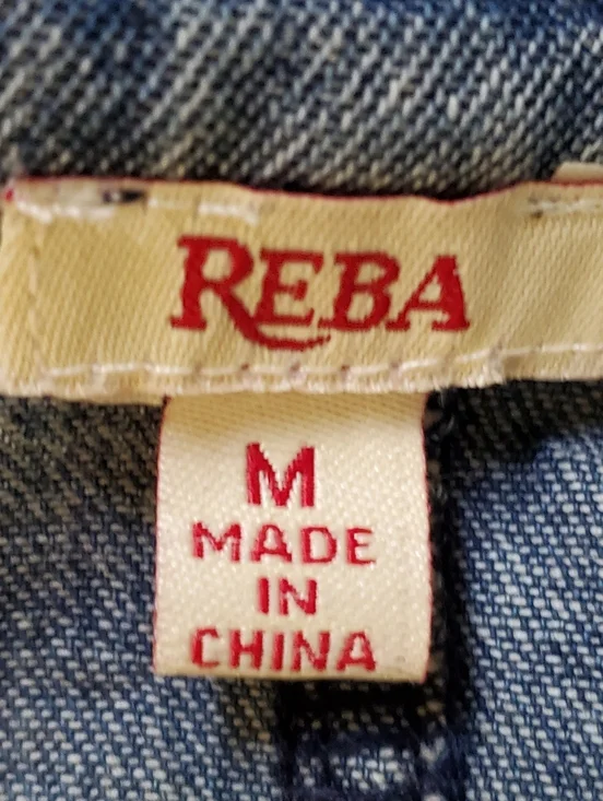 Reba Sheer Floral And Denim Shirt Size M - Picture 3 of 4